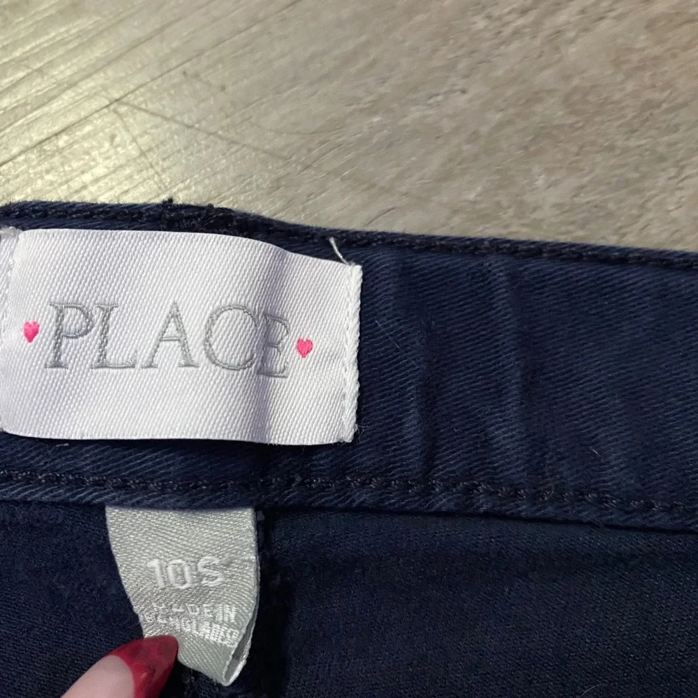 The Children's Place Chino Shorts Kids 10S Navy Blue Slim Twill